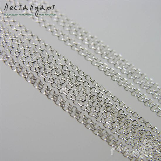 Цепочка тонкая с насечками Rolo Sterling Silver 1,2 мм (уп. 10 см), изображение 4