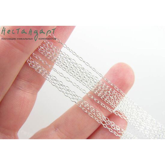Цепочка тонкая якорная Sterling Silver 1,3 мм (уп. 10 см), изображение 2