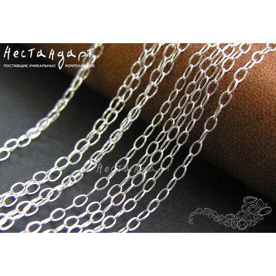 Цепочка тонкая якорная Sterling Silver 1,3 мм (уп. 10 см), изображение 3