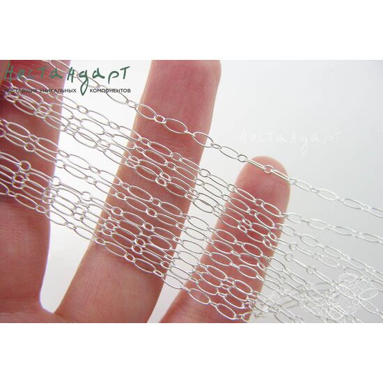 Цепочка Long&Short Sterling Silver 5х2,5 мм (уп. 10 см), изображение 2