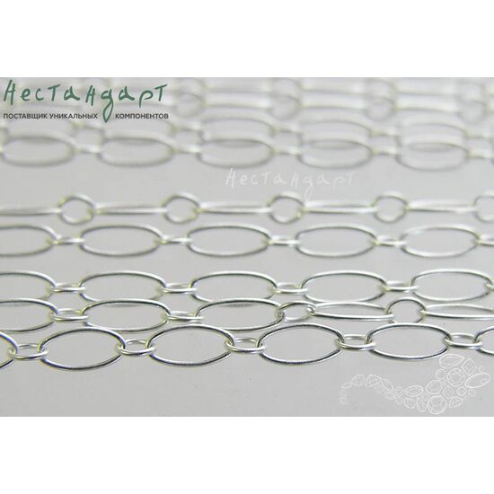 Цепочка Long&Short Sterling Silver 5х2,5 мм (уп. 10 см), изображение 4