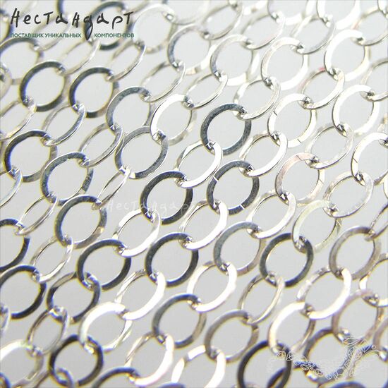 Цепочка Full Flat Oval Sterling Silver 2.2х1.8 мм (уп. 10 см.), изображение 4