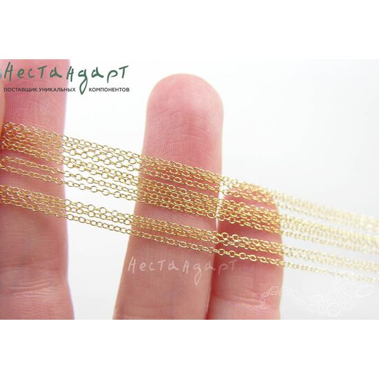 Цепочка тонкая якорная Gold Filled 1,3 мм (уп. 10 см), изображение 3