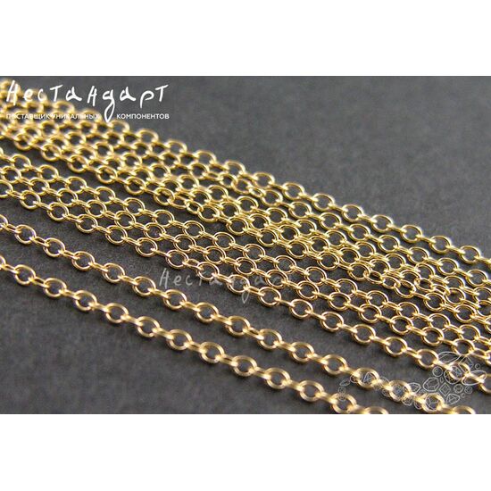 Цепочка тонкая якорная Gold Filled 1,3 мм (уп. 10 см), изображение 4