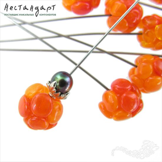 Бусина Lampwork Морошка 11-12 мм