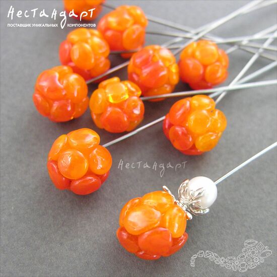 Бусина Lampwork Морошка 11-12 мм, изображение 2