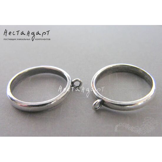 Основа для кольца с петлей Silver Plated, Размер кольца: 16, изображение 2