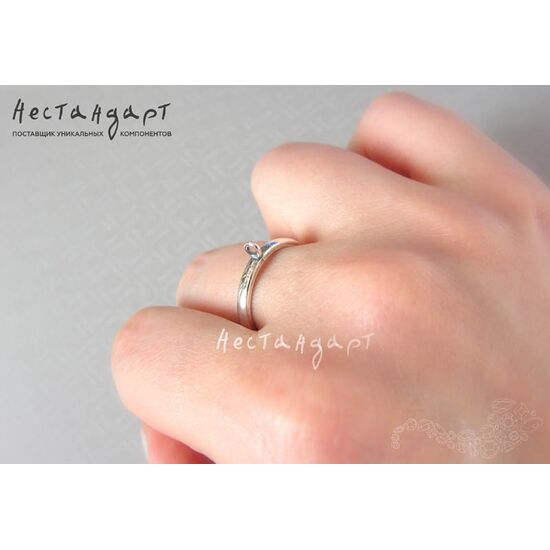 Основа для кольца с петлей Silver Plated, Размер кольца: 16, изображение 3