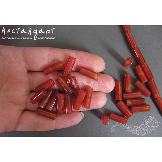 Сердолик натуральный Cylinder 12х6 мм, изображение 4