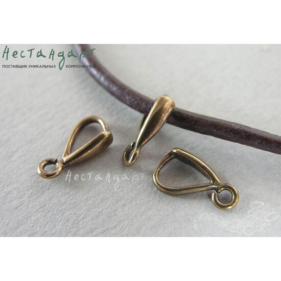 Бейл-держатель для кулона Laconic Patina Bronze 13х3,5 мм, изображение 2