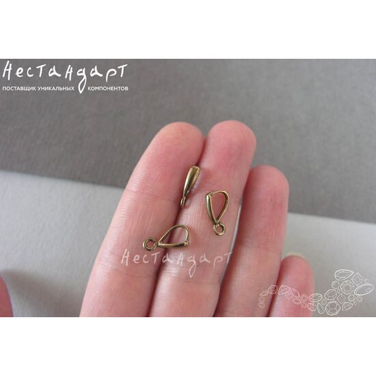 Бейл-держатель для кулона Laconic Patina Bronze 13х3,5 мм, изображение 3