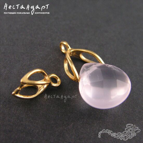 Бейл-держатель для кулона Loop Vermeil Sterling Silver 12х4 мм, изображение 2