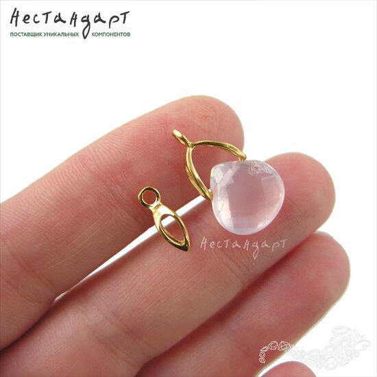 Бейл-держатель для кулона Loop Vermeil Sterling Silver 12х4 мм, изображение 3