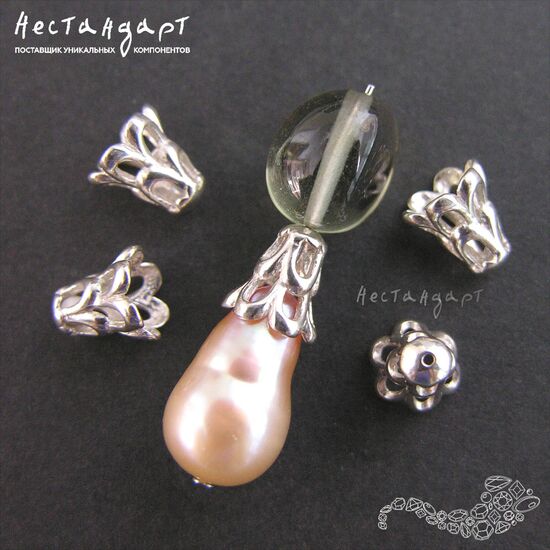 Чашечки для бусин Waterfall Sterling Silver 7,5х6 мм, изображение 3