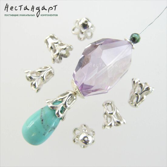Чашечки для бусин Waterfall Sterling Silver 7,5х6 мм, изображение 4