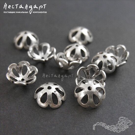 Чашечки для бусин Vat Sterling Silver 10х4 мм, изображение 2
