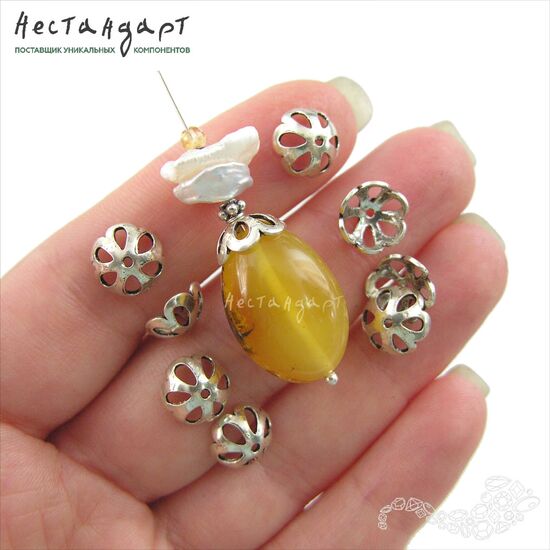 Чашечки для бусин Vat Sterling Silver 10х4 мм, изображение 3