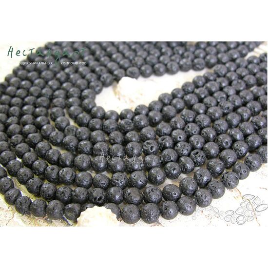 Лава черная 8 мм (нить 40 см), изображение 2