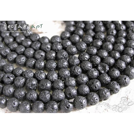 Лава черная 8 мм (нить 40 см)