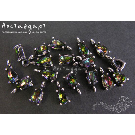 Подвеска со вставкой Mystic Fianit Unique Silver Plated 9х4 мм, изображение 3