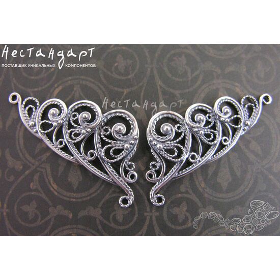 Коннектор-подвеска Filigree Fantastic Silver Plated 44х20 мм