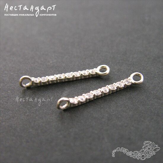 Коннектор Straight Sterling Silver 19х1,5 мм, изображение 2