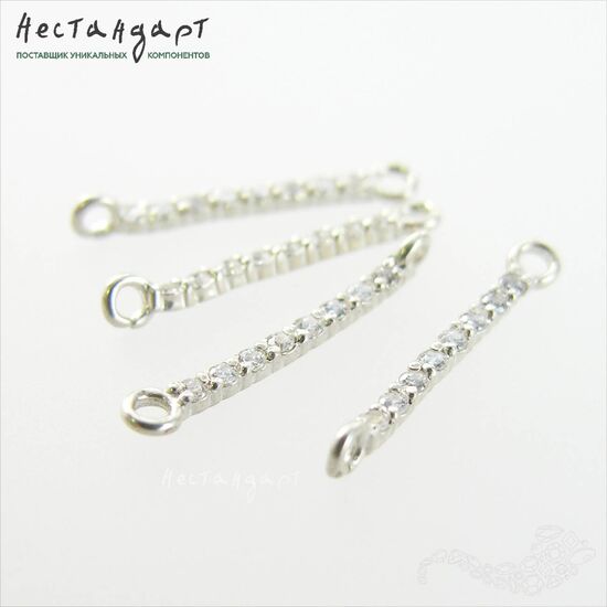 Коннектор Straight Sterling Silver 19х1,5 мм, изображение 3