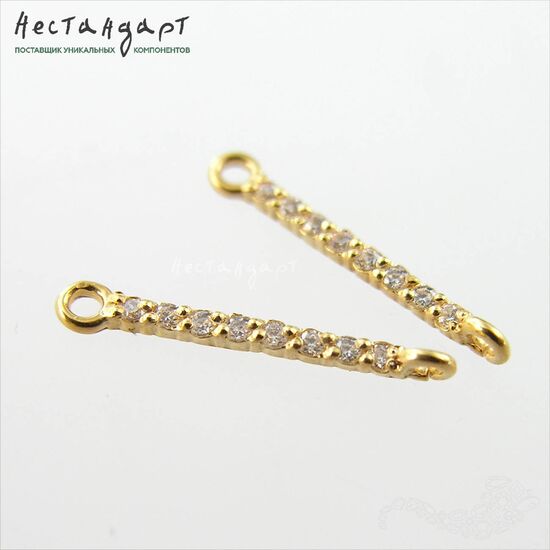 Коннектор Straight Vermeil Sterling Silver 19х1,5 мм