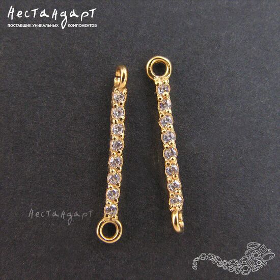 Коннектор Straight Vermeil Sterling Silver 19х1,5 мм, изображение 2