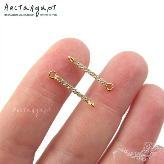 Коннектор Straight Vermeil Sterling Silver 19х1,5 мм, изображение 3