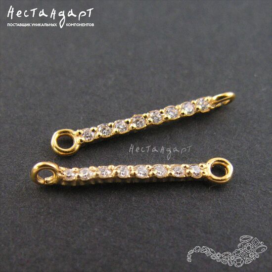 Коннектор Straight Vermeil Sterling Silver 19х1,5 мм, изображение 4