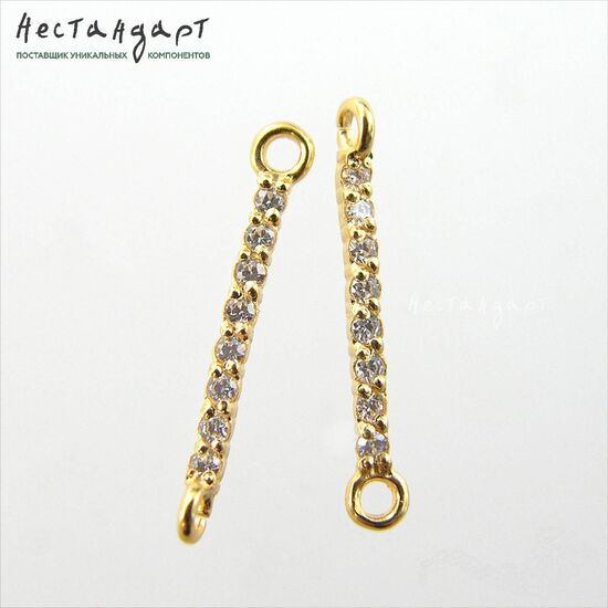 Коннектор Straight Vermeil Sterling Silver 19х1,5 мм, изображение 5