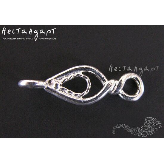 Коннектор Filigree Links Bright Silver Plated 17х6 мм