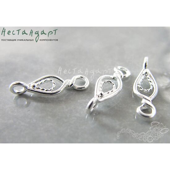 Коннектор Filigree Links Bright Silver Plated 17х6 мм, изображение 2
