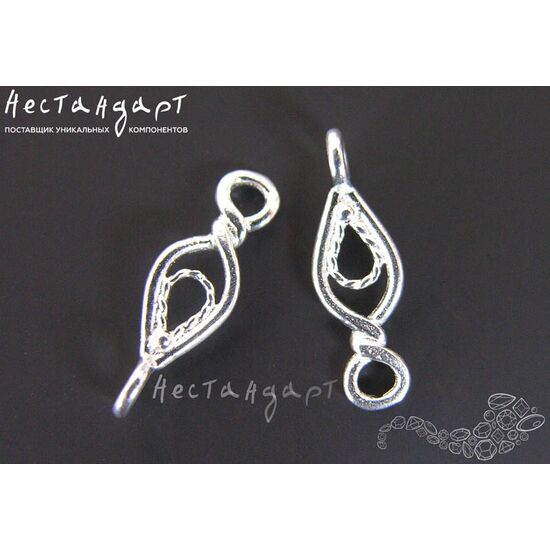 Коннектор Filigree Links Bright Silver Plated 17х6 мм, изображение 3