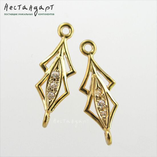 Коннектор Fianit Pagoda Vermeil Sterling Silver 18х6 мм