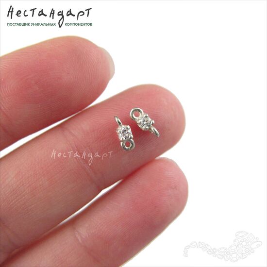 Коннектор Tessera Sterling Silver 7х3 мм, изображение 2