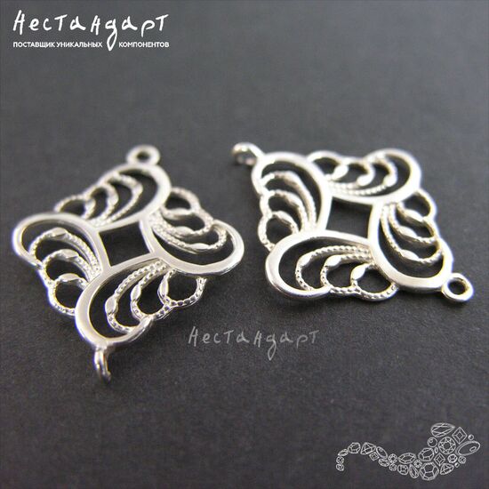 Коннектор Riddle Sterling Silver 24,5х18 мм
