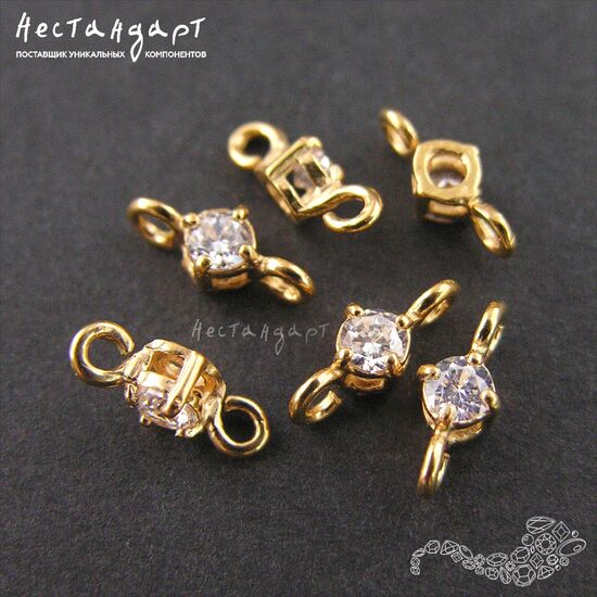 Коннектор Adamant Vermeil Sterling Silver 9х3,5 мм, изображение 3