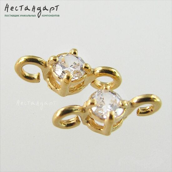 Коннектор Adamant Vermeil Sterling Silver 9х3,5 мм, изображение 4