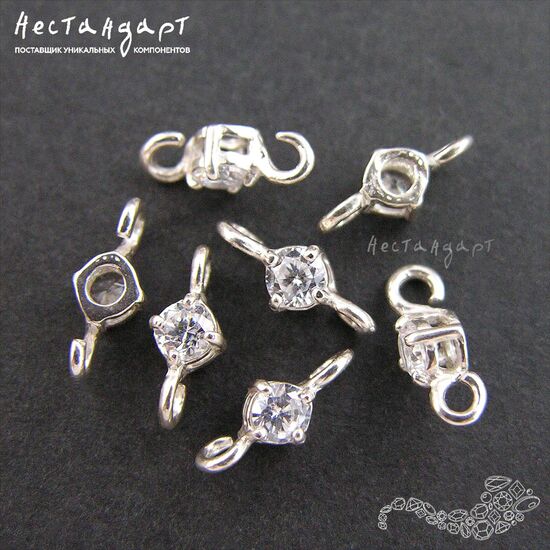 Коннектор Adamant Sterling Silver 9х3,5 мм