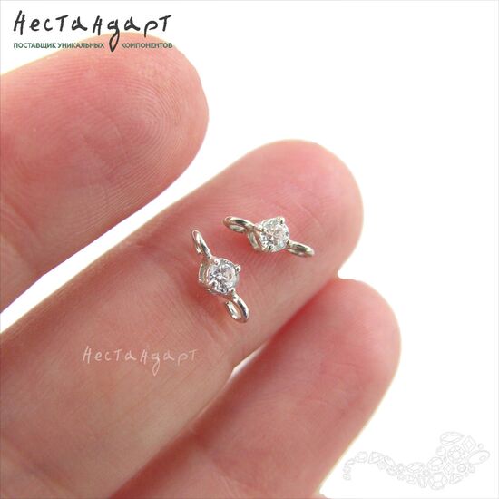 Коннектор Adamant Sterling Silver 9х3,5 мм, изображение 2