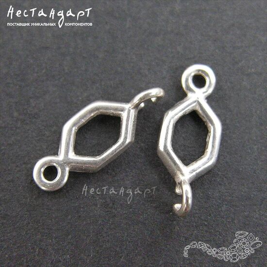 Коннектор Frame Sterling Silver 11х4,5 мм, изображение 2