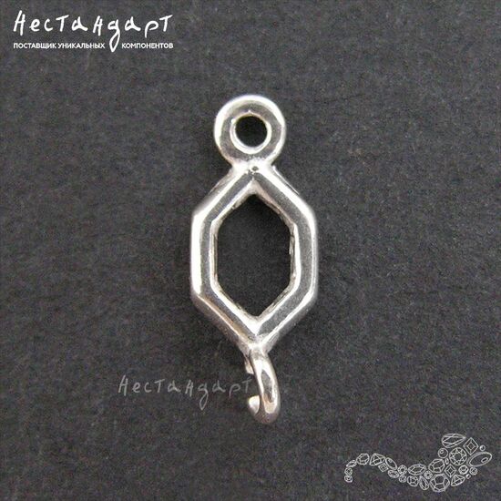 Коннектор Frame Sterling Silver 11х4,5 мм, изображение 3