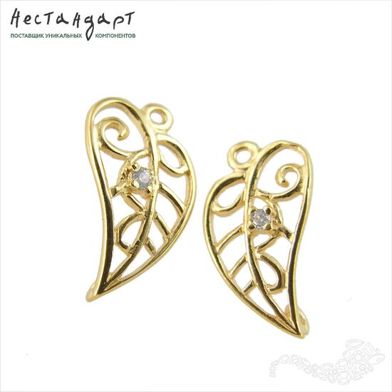 Коннектор Gold Leaf Vermeil Sterling Silver 15х8 мм