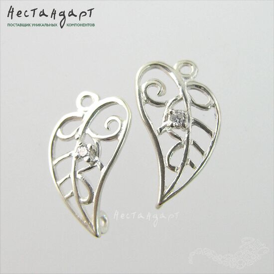 Коннектор White Leaf Sterling Silver 15х8 мм, изображение 4