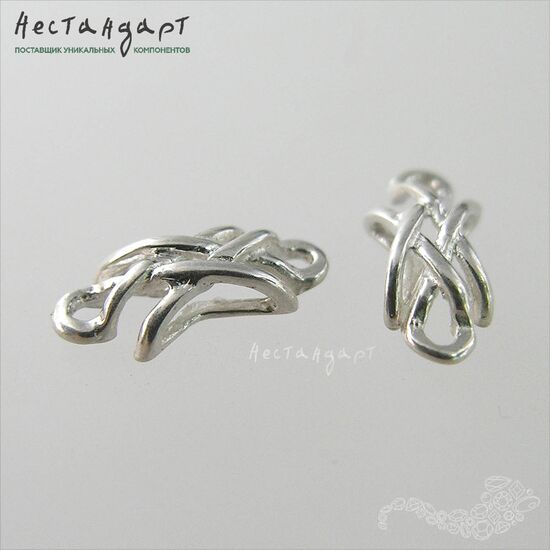 Коннектор Chinese Node Sterling Silver 11х5 мм, изображение 2