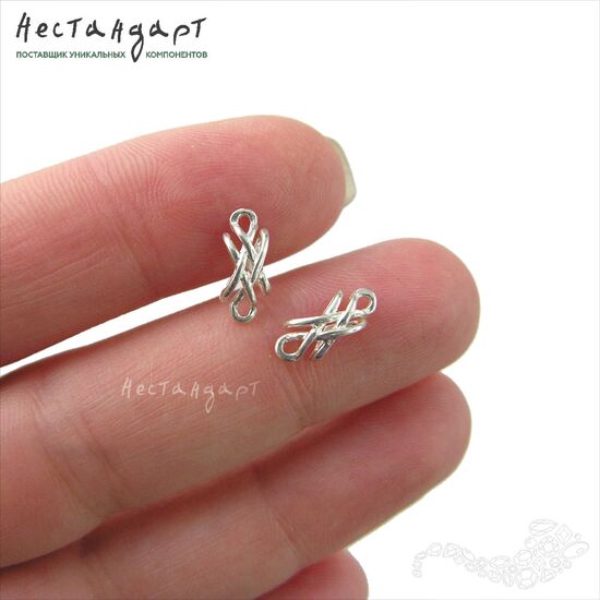 Коннектор Chinese Node Sterling Silver 11х5 мм, изображение 4