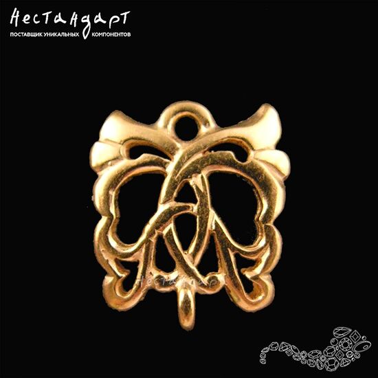 Коннектор Monogram Vermeil Sterling Silver 10х11,5 мм