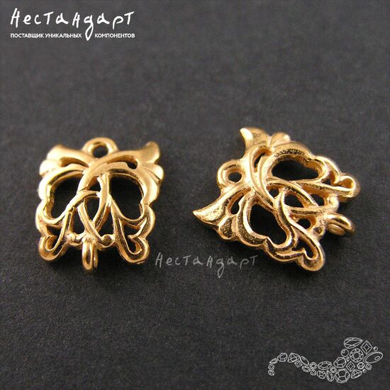 Коннектор Monogram Vermeil Sterling Silver 10х11,5 мм, изображение 3